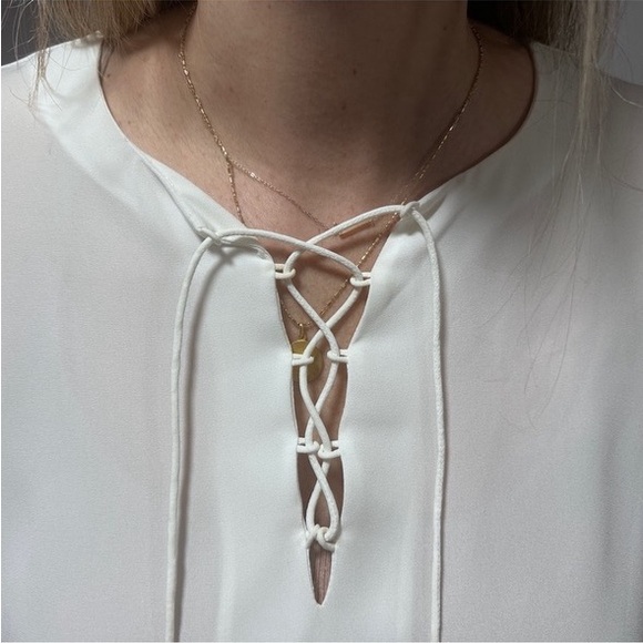 White Rebecca Minkhoff sleeve blouse in L - Picture 2 of 4